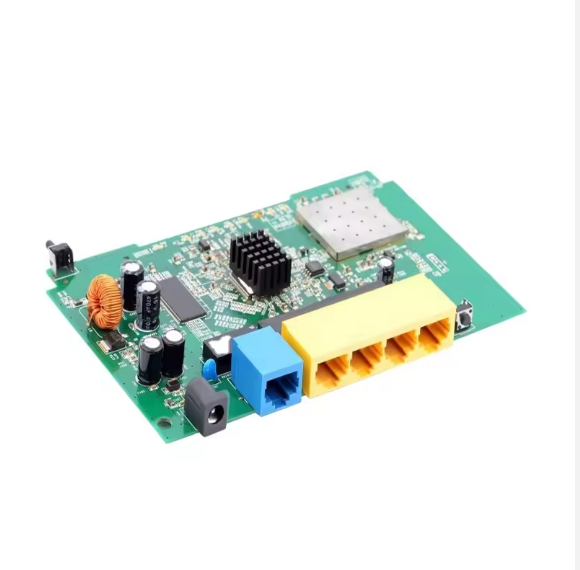 OEM/ODM Wireless Router Motherboard PCB with 1 WAN + 4 LAN Ports, WiFi Module & Heat Sink