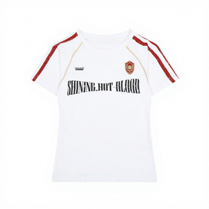 T-shirt de <span class=keywords><strong>football</strong></span> unisexe personnalisé de haute qualité en gros, design numérique de lettres, polyester/coton, manches courtes, séchage rapide - Product Image 3