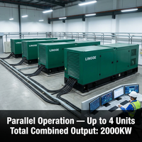 Generator Diesel Senyap LINGGE 200KW 300KW 500KW 800KW 1000KW Kanopi Kedap Suara 3 Fasa Industri ATS Mesin CumminsPerkins