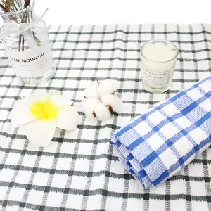 Hot OEKO TEX Eco Friendly Sale 100% Organic Cotton Custom Placemat Grid Kitchen Tea Towel