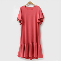 Vente en gros de t-shirts amples et surdimensionnés en coton avec logo personnalisé pour dame Robe en coton pour filles de couleur claire Chemise pour femmes Robe t-shirt décontractée