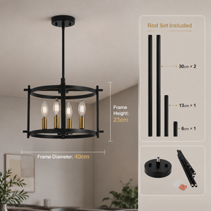 Modern Iron Chandelier 4 <b>Light</b> E12 Warm Single Color For <b>Indoor</b> Dining Room Living Room Home Decor Adjustable Height - Product Image 4