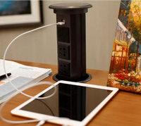 Prise électrique motorisée intelligente escamotable avec chargeur USB universel / Prise escamotable pour cuisine