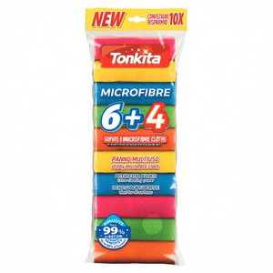 Lot de 10 chiffons microfibres carrés unis (30x30cm) couleurs assorties 0979013 - Product Image 2