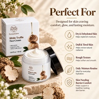 Crème Visage Rénovatrice à la Truffe Blanche Fermentée, Niacinamide et Acide Hyaluronique – Hydratante, Éclaircissante, Raffermissante et Réparatrice de Barrière Cutanée