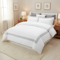 Parure de lit en tissu polyester brodé sur mesure en gros, housse de couette 200TC, moderne, toutes saisons, cadeau de Noël, durable, doux