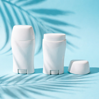 Conteneur ovale en plastique PP de 50g pour baume à lèvres, déodorant et crème solaire, avec bouchon à vis, impression numérique personnalisée du logo