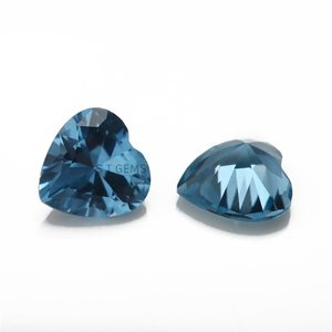 Gema suelta de zafiro azul, espinela sintética 120 #, piedra de espinela con corte de corazón para joyería - Product Image 3