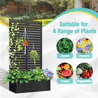 Jardinière en métal avec treillis, lit de jardin surélevé avec jardinière, jardinière en métal pour plantes grimpantes, légumes