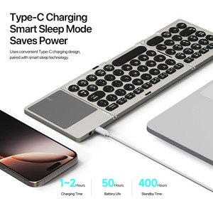 מיני מתקפל מקשים אלחוטי מקלדת עם מגע-pad אוניברסלי נייד מקלדת עבור windows ios Tablet - Product Image 5