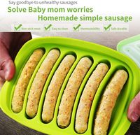 6-fach Silikonform für hausgemachte Hamburger und Hot Dogs – DIY Silikon-Wurstform für Kinder zum Füttern