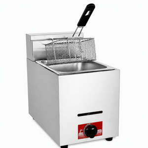 Freidora comercial de gas GLP de sobremesa, 6L, tanque único, cesta individual, para papas fritas, pollo, snack bar, restaurante, cocina - Product Image 1