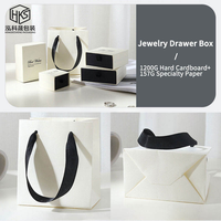 Boîtes à bijoux en papier personnalisées en gros avec logo, ensemble de boîtes à bijoux de luxe faites à la main et sac en papier, emballage de bijoux en carton