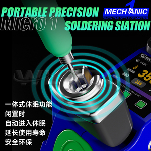 Estación de Soldadura Portátil MECHANIC Micro 1 con Control de Temperatura PID, Calentamiento en 2s, Modo de Reposo Inteligente, Reparación de Teléfonos, 240V - Product Image 6
