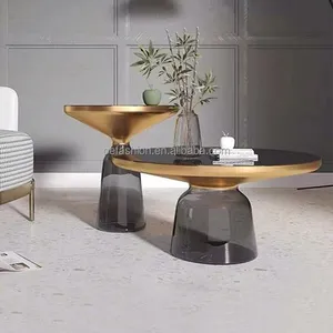 Sofá moderno con tapa de cristal de OE-FASHON, muebles de madera, mesa central para sala de estar