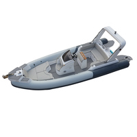 Bateau pneumatique personnalisé White Wake RIB-700A avec coque en fibre de verre, certifié CE, pour application de tender de yacht