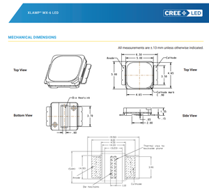 Crees xlamps MX-6 LED MX6AWT-A1-0000-000CB1 6500K 104lm 120องศา5050ด้านบนเรียบ SMD LED 4W - Product Image 6