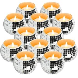 حامل شموع على شكل كرة ديسكو، حامل شموع زجاجي عاكس، زينة مركزية على شكل كرة ديسكو، مقابض لشموع الشاي لتزيين حفلات الزفاف وأعياد الميلاد - Product Image 5