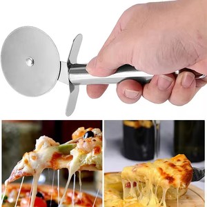 Vendita calda Logo personalizzato cucina Pizza Cutter ruota singola per uso alimentare 430 in acciaio inox per affettare singola Pizza - Product Image 5