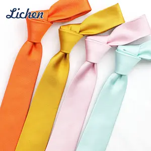 Custom Your Logo Floral Tie Satin Plain Color Silk Neck Gravatas para Homens Gravata Seda