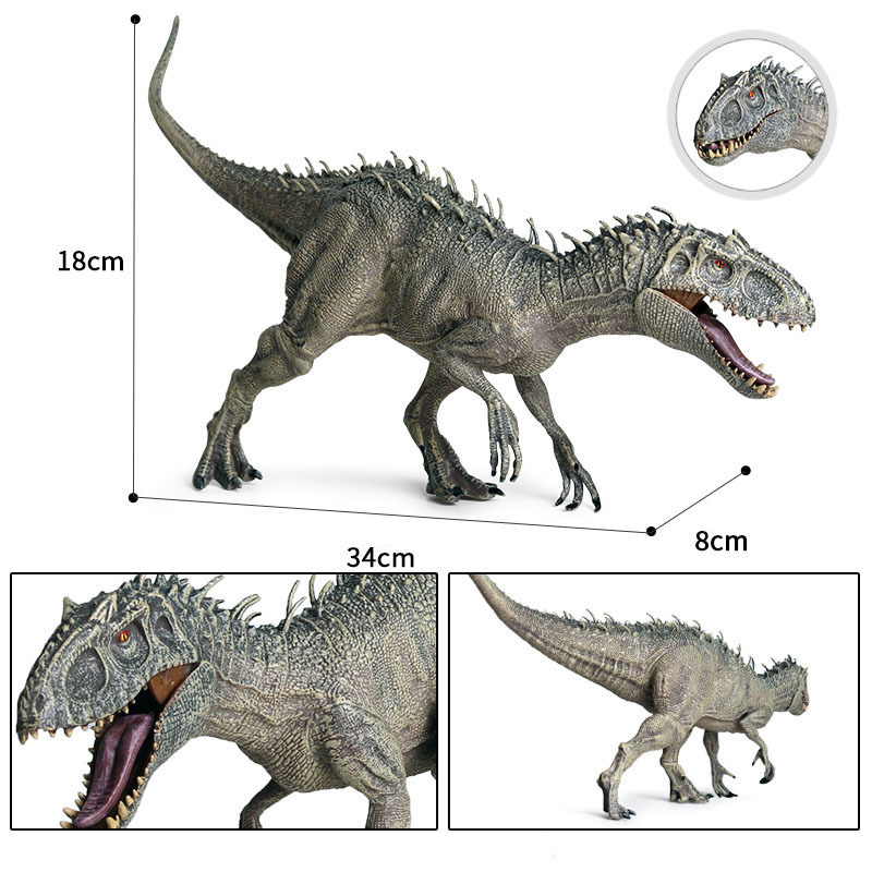 Grand tyrannosaure rex gris (bouche mobile)