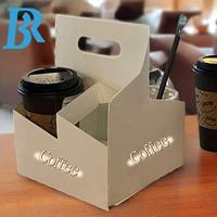 Porte-boisson à emporter personnalisé avec poignée tasse à café en papier à emporter pack de bière transporteurs tasses porte-plateau bouteille d'alcool boîte pop-up