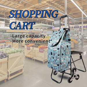Aanbevolen Kleine Boodschappenwagentje Op Wielen Opvouwbare <span class=keywords><strong>Trolley</strong></span> Winkelwagentje Voor Trappen Met Stoel - Product Image 4