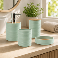 Ensemble de quatre pièces en plastique pour salle de bain, rangement de salle de bain, support pour bain de bouche, ensemble porte-brosses à dents, fournitures hôtelières