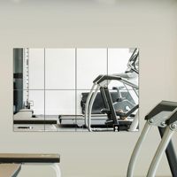 Frameless Modern Eco-Friendly Glass Mirror Tiles 12x12 Inch Rectangular Large Wall Mirror for Home Gym Bedroom Door Bathroom