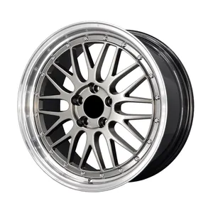 Professional supplier 13 14 15 16 17 18 19 20 21 22 inch 5x112 5x114.3 5x120 sliver lip polish car alloy wheels