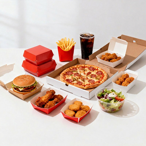 Caja de Papel para Alimentos con Diseño Personalizado Resistente a la Grasa para <span class=keywords><strong>Hamburguesas</strong></span>, Papas Fritas, Pollo, Pizza, Ensalada, Entrega <span class=keywords><strong>Mundial</strong></span> - Product Image 1