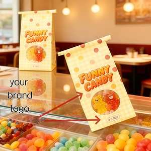 Sac d'emballage personnalisé pour bonbons, biscuits et chocolats – Pochette de rangement jaune à pois et carreaux pour friandises, idéale pour confiserie ou cadeaux de fête pour enfants - Product Image 4