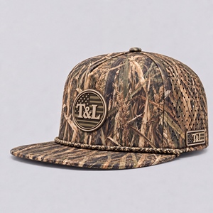 Golf Cap <b>Reed</b> Camo Tan Brown Waterproof PVC Patch Rope 5 <b>Panel</b> Perforated Breathable Waterfowl Duck Hunting Men Women - Product Image 1