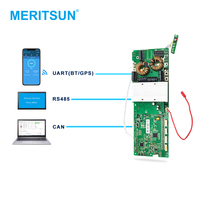 MERITSUN BMS Inteligente 16s 48V 3.2V lifepo4 200A con Pantalla LCD, Comunicación RS485 CAN, Programable