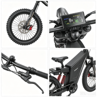 Moto tout-terrain électrique GT600 72V 30Ah 7500W de pointe, vitesse 80 km/h, autonomie 100 km, moto électrique tout-terrain pour adultes avec freins hydrauliques IP54