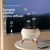 Diffuseur d'aromathérapie à effet flamme, diffuseur d'huiles essentielles, lampe méduse mobile, diffuseur d'arômes décoratif, humidificateur