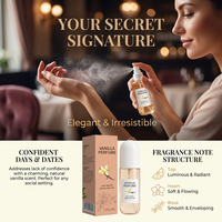 Brume parfumée corporelle à trois niveaux infusée d'extraits naturels avec logo personnalisé pour les occasions sociales