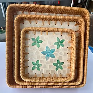 Bandeja de ratán tejida a mano personalizada hecha a mano con cuidado con un diseño único que agrega un toque de elegancia a su hogar - Product Image 3