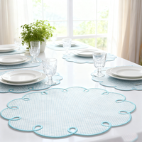Sets de table carrés brodés sur mesure, couleur personnalisée, sous-verres décoratifs de mariage et serviettes isolantes, sets de table personnalisés