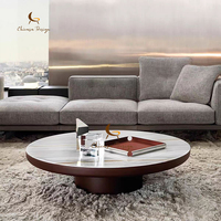 Table basse ronde en marbre moderne et luxueuse pour salon, personnalisable, écologique, mobile et décorative
