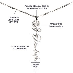 Collar con Colgante Clásico de Cobre con Nombre de Flor Personalizado para Mi Querida Mamá, con Tarjeta de Texto Personalizada - Regalo del Día de la Madre de la Parte de la Hija - Product Image 4