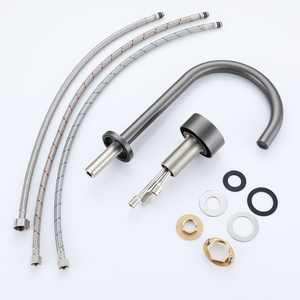 Trong Kho Chải Vàng Sàn Gắn Vòi Nước Sang Trọng Đòn Bẩy 2 Lỗ Lưu Vực Mixer Tap Rắn Brass Duy Nhất Xử Lý Phòng Tắm Bồn Rửa Vòi Nước - Product Image 6