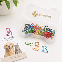 Marque-pages en forme d'os pour chiens et chats, pinces métalliques pour l'école, la maison, le bureau, l'industrie animale et l'activation de marque