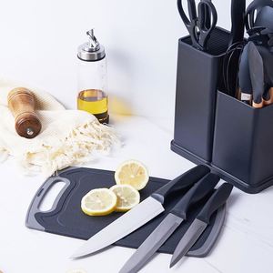 19 Pcs Silicone Kitchen Utensil Set With Wooden Handle Cooking <b>Tools</b> Knife Cuttings Board Storage Bucket Kitchen Gadgets Set - Product Image 4