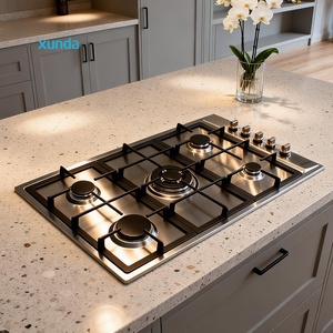 Table de cuisson à gaz Xunda Advanced Technology à 5 brûleurs en acier inoxydable, plaque de cuisson domestique en aluminium, pièces de rechange gratuites, <span class=keywords><strong>prix</strong></span> bas, table de cuisson à gaz fiable - Product Image 1