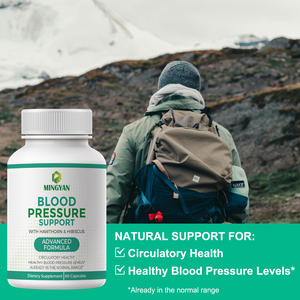 MY Factory OEM/ODM Healthy Blood Pressure Support Capsules Vitamins Hawthorn/Hibiscus/Garlic Herbal Blend 24-Month <b>Shelf</b> Life - Product Image 2
