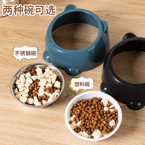 Bol pour nourriture pour chat en forme d'oreille d'ours, antidérapant, pour chats, bol d'alimentation pour animaux de compagnie, bol unique en acier inoxydable - Product Image 4