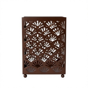Portavelas Votivo de Metal Marrón, Decorativo, con Diseño Calado en Forma de Abanico, Rectangular, para Mesa, Decoración del Hogar, Venta al por Mayor - Product Image 1