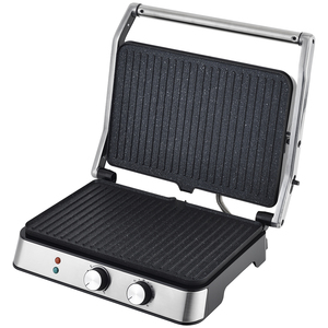 6 Tranches 180 Degrés Ouvert Plaque Fixe <span class=keywords><strong>Panini</strong></span> Presse <span class=keywords><strong>Grill</strong></span> <span class=keywords><strong>XL</strong></span> 34*24cm Grand Bouton Mécanique Contact <span class=keywords><strong>Grill</strong></span> - Product Image 4