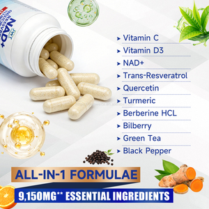 Integratore Quotidiano OEM NAD+ con Estratto di Quercetina ed Erbe, Capsule Anti-Età NAD, Integratore Vitaminico per la Bellezza degli Adulti - Product Image 4